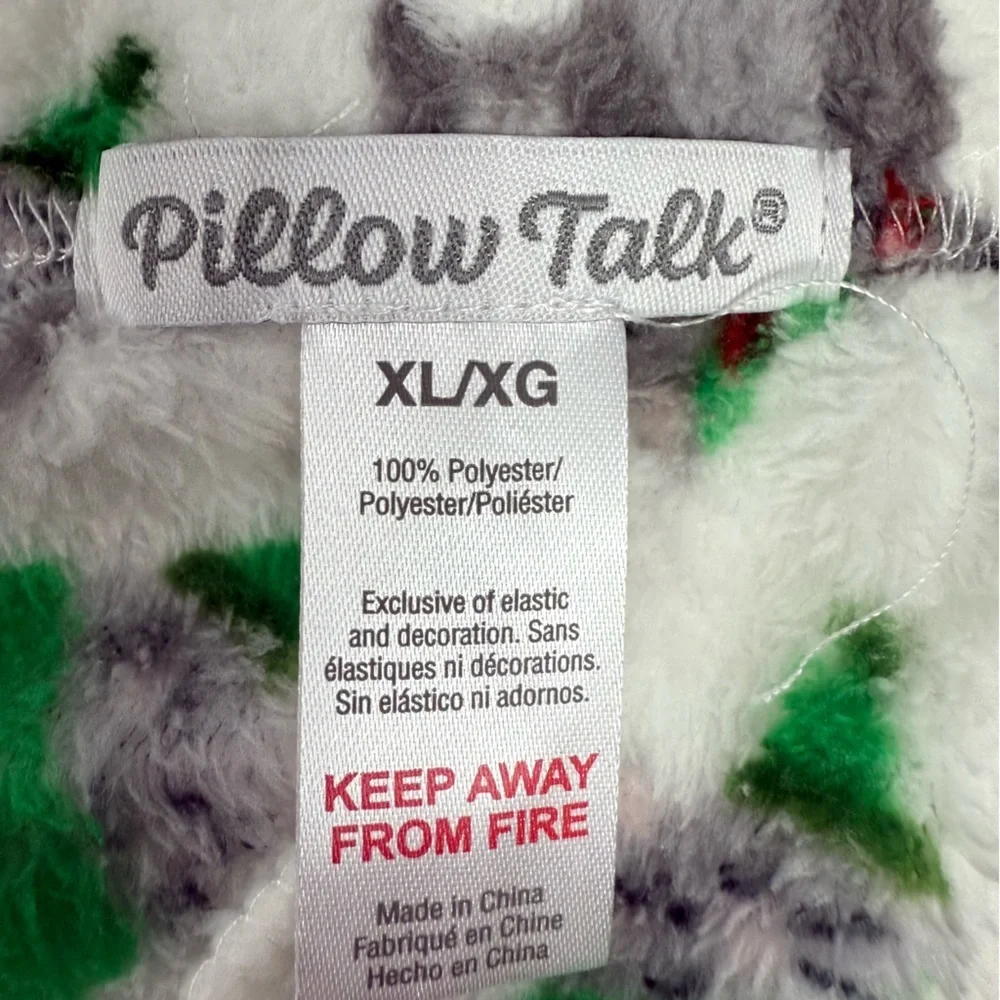 Pillow Talk Christmas Cat Print Pajama Shorts XL Intimates Sleepwear Fat Cats
